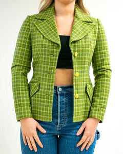 Green checked jacket