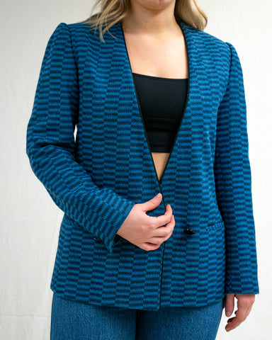 Blue patterned blazer