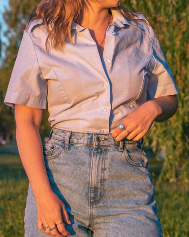 Blue button down