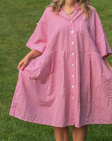 Red gingham dress