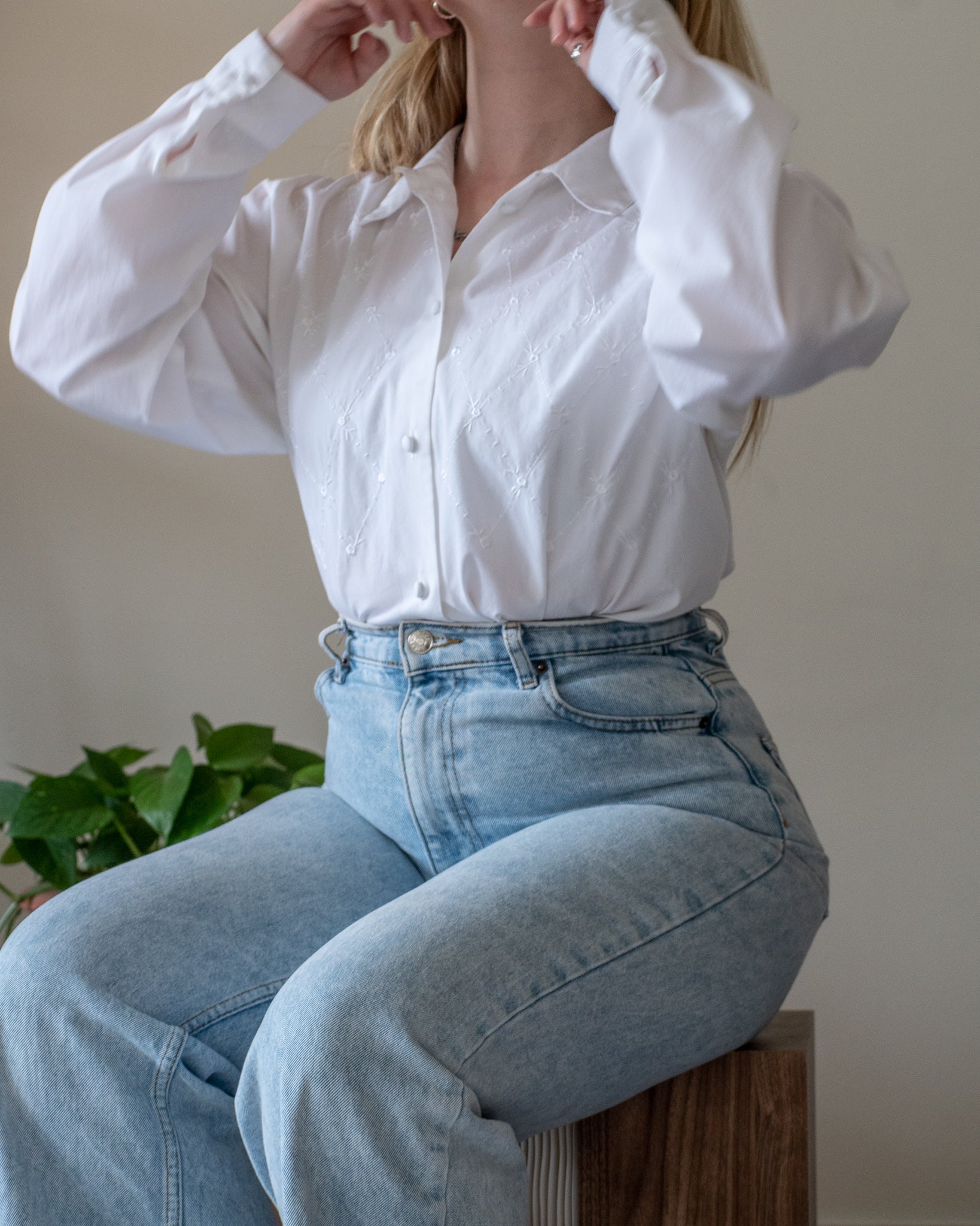 White button down