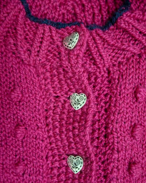 Fuchsia knit cardigan