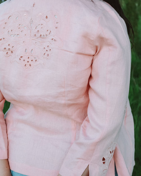 Pink embroidered top