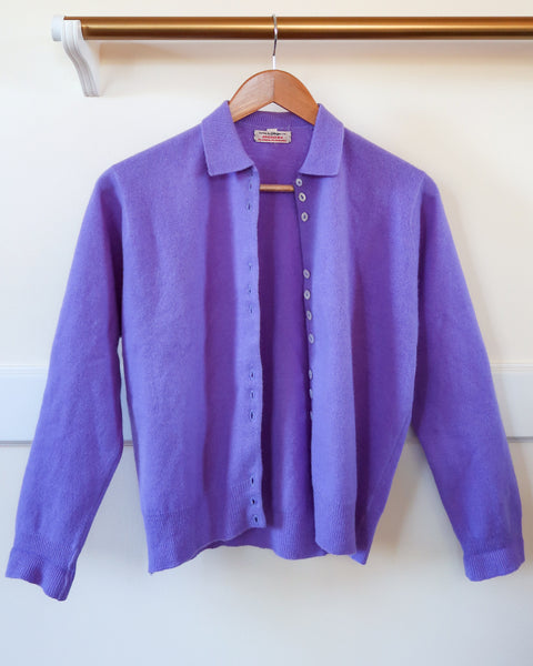 Purple cardigan