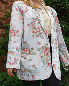 White floral blazer