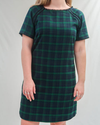 Green plaid dress