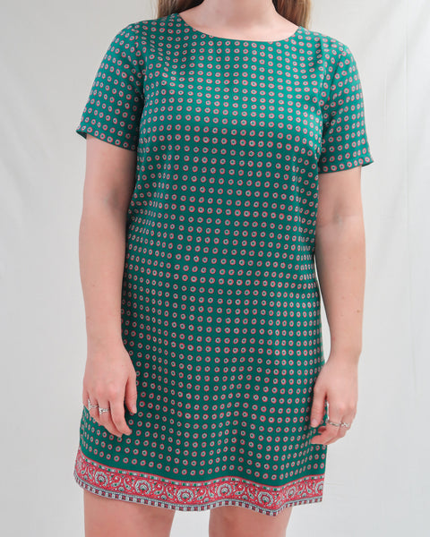 Green patterned dress