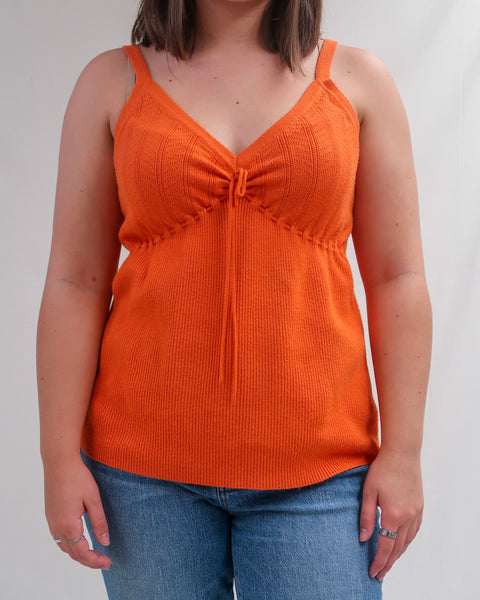 Orange knit top
