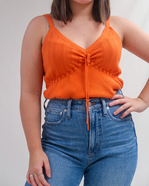 Orange knit top