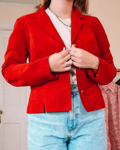 Red suede blazer