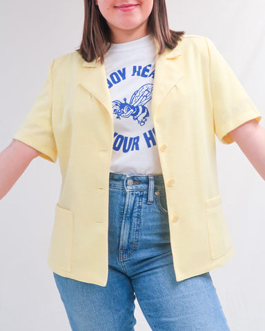 Yellow short sleeve blazer