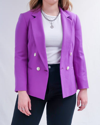 Purple double breasted blazer