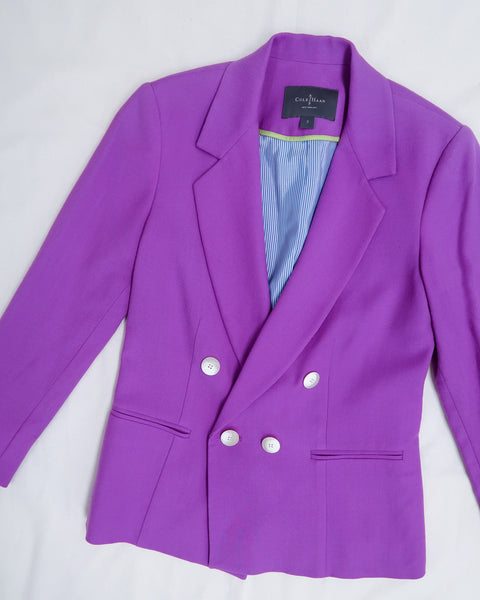 Purple double breasted blazer