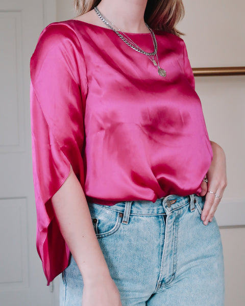 Pink silk blouse