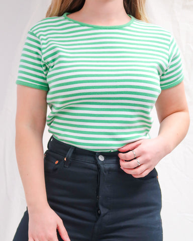 Green striped tee