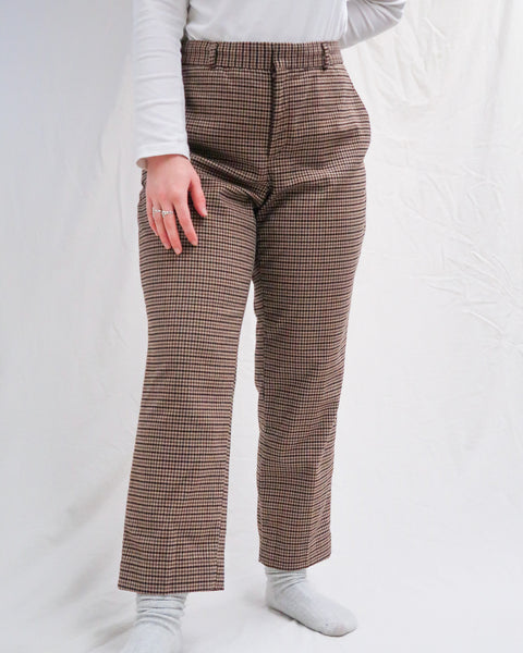 Brown plaid pants