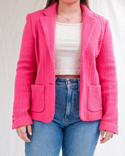 Pink sweater blazer