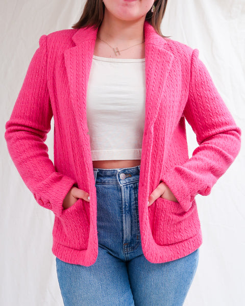 Pink sweater blazer