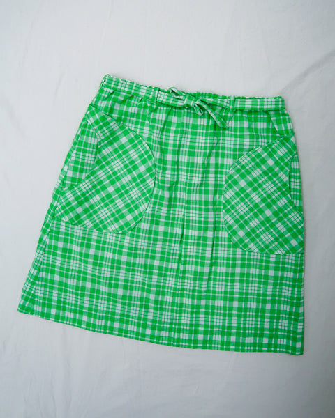 Green plaid skirt