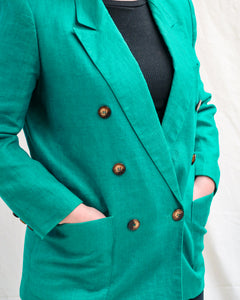 Green double breasted blazer