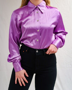 Purple satin blouse
