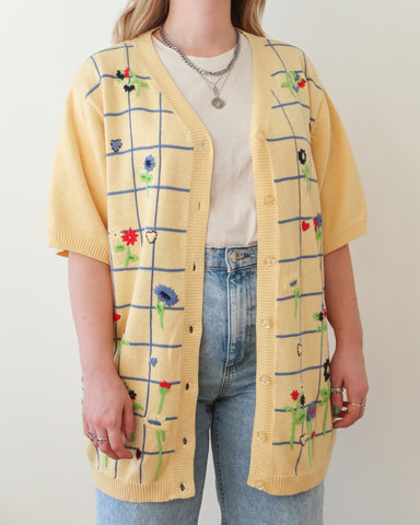 Yellow cardigan