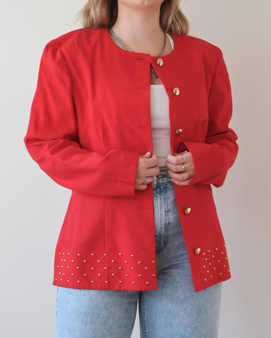Red and gold blazer