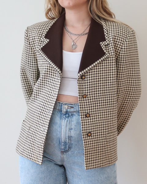 Brown patterned blazer
