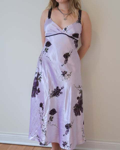 Purple slip dress