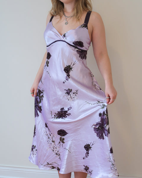 Purple slip dress