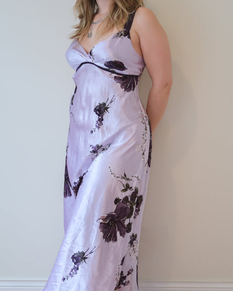 Purple slip dress