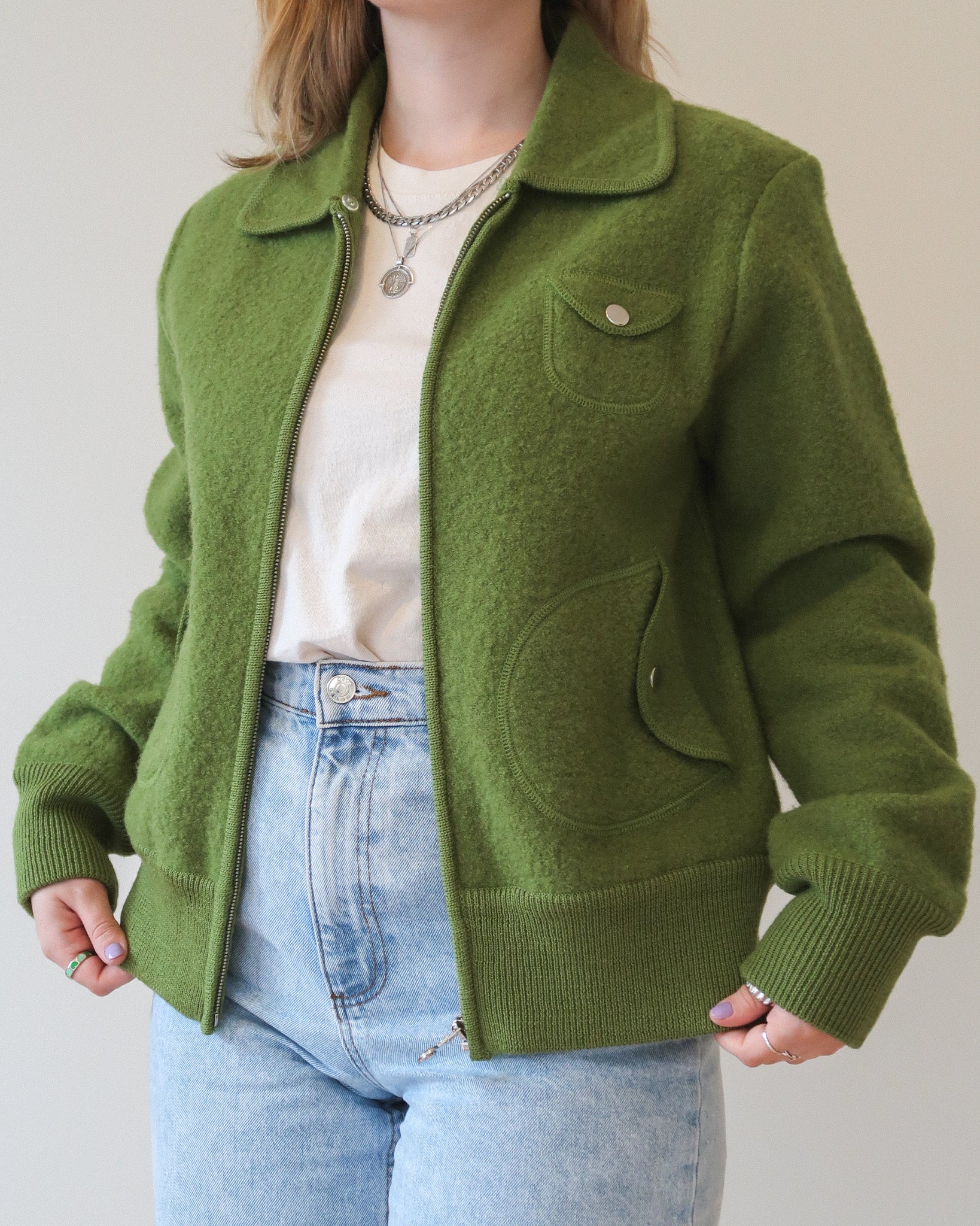 Green wool jacket