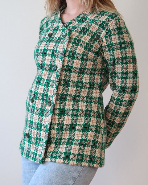 Green patterned jacket