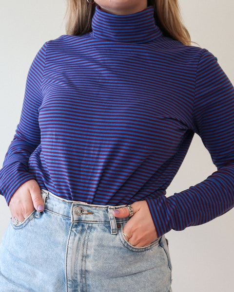 Striped turtleneck