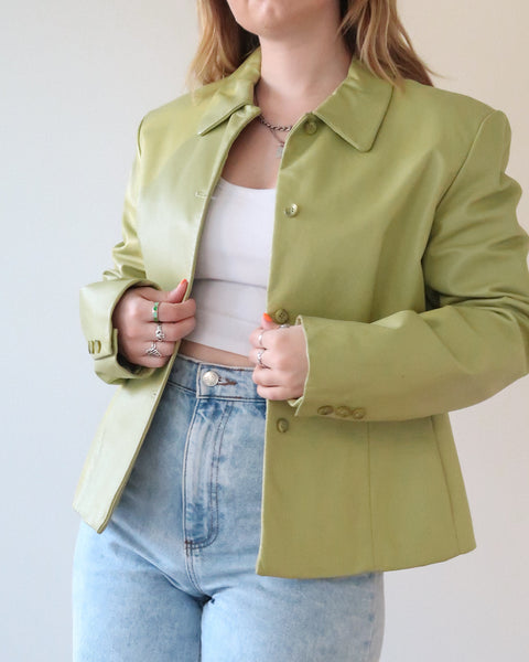 Green leather jacket