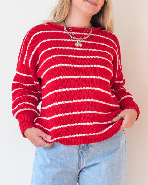 Red striped sweater