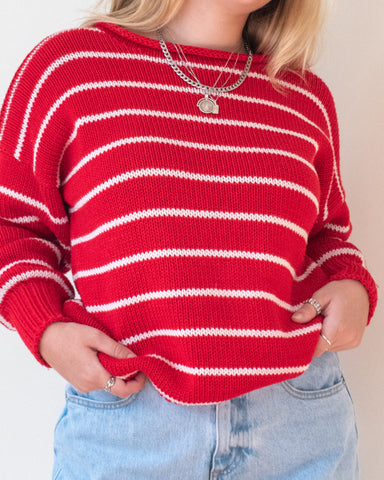 Red striped sweater