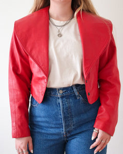Red leather jacket