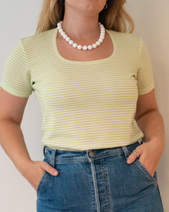 Green striped top