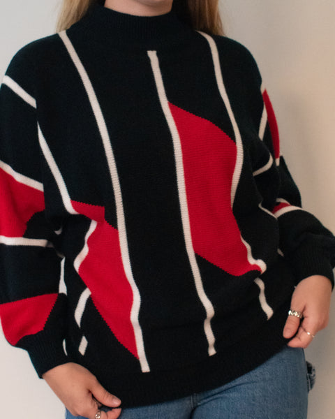 Black and red sweater
