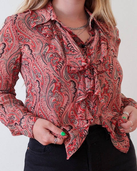 Silk paisley top