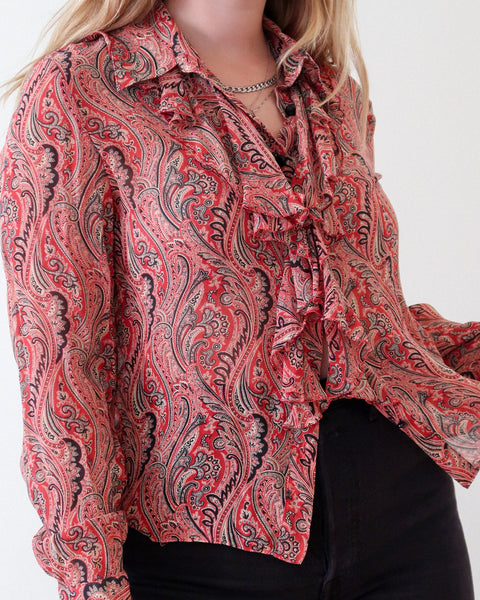 Silk paisley top