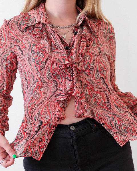 Silk paisley top