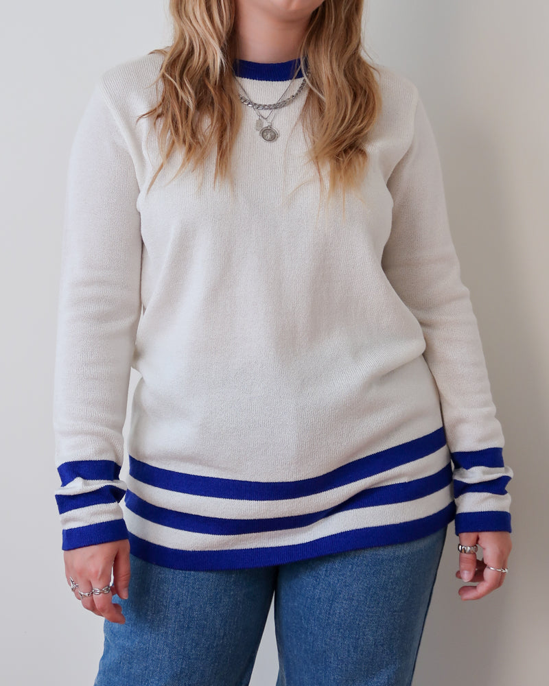 Blue striped sweater